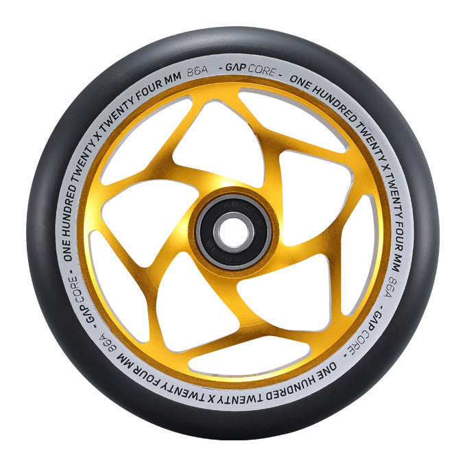 Blunt gap core 120mm wheel