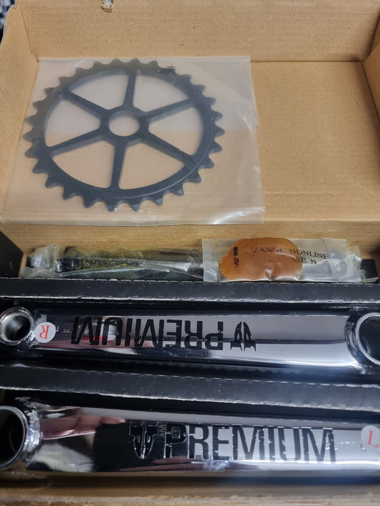 Premium chrome crankset inc chain ring